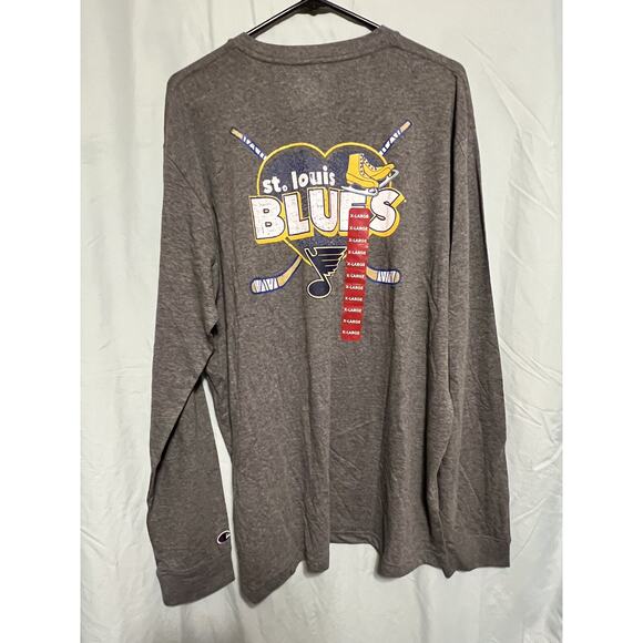 Champion St Louis Blues Long Sleeve Tee Gray NHL NWT Size XL - Picture 5 of 5